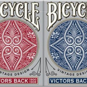 Bicycle Victors Back Vintage Design Playing Cards 2 Deck Set 1 Red & 1 Blue