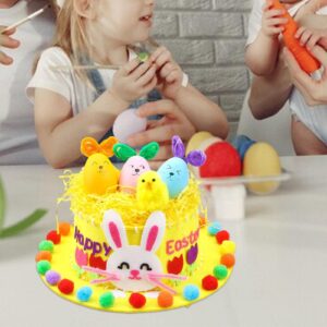 Menolana Children DIY Easter Hat Set Decorations Crafts, to Make Your Own Easter Bonnet Game Supplies for Kindergarten, Yellow