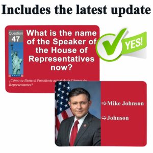 Civics and English flashcards to Study for The US citizenship Test with Official 100 USCIS Illustrated Questions and Answers for American Civics and English Proficiency Exams