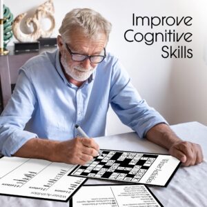 Keeping Busy Crossword Large Print Adult Puzzle 6 Reusable Sheets, Clue Guides & Marker Dementia Activities for Seniors | Alzheimers Activities for Dementia Patients | Best Gifts for Dementia Patients