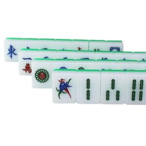 inBEKEA Mahjong Household Hand Acrylic Mahjong with 144 Engraved Tiles +3 Dice,Classic Chinese Mahjong for Travel Journey Party Game Idea Gift Mahjong Tiles