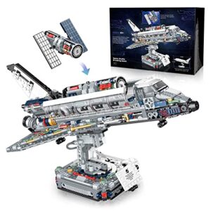 yeshin space shuttle building blocks kits with mars rover, creative collectible display spaceship model building sets, gift toy for kids age 8+ /adult collections enthusiasts (954pieces)