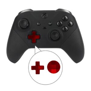 Metal Thumbsticks for Xbox One Elite Controller Series 2 Accessories, 13 in 1 Replacement Magnetic Buttons kit Includes 6 Swap Magnetic Joysticks, 4 Paddles, 2 D-Pads, 1 Adjustment Tool (Plating Red)