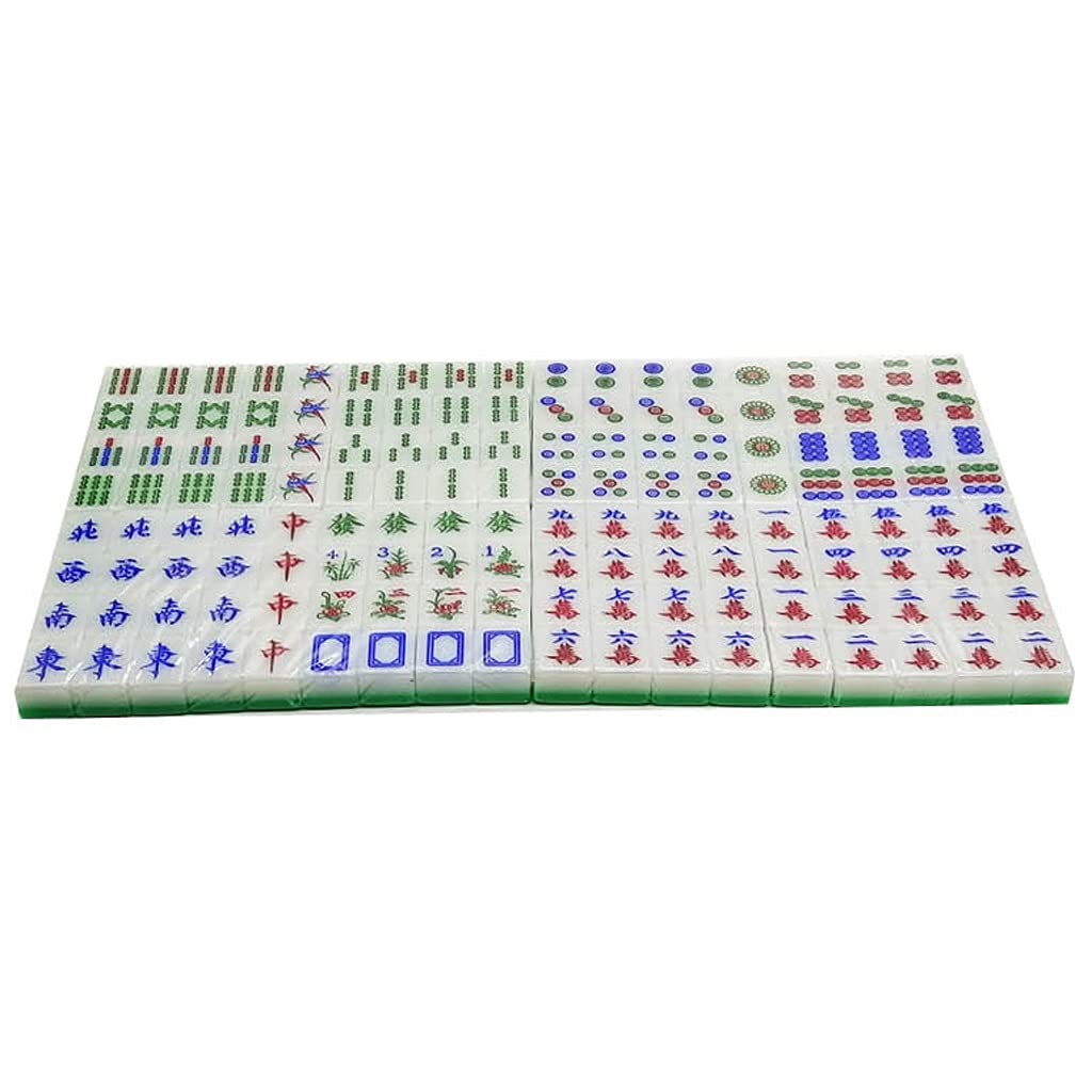 inBEKEA Mahjong Household Hand Acrylic Mahjong with 144 Engraved Tiles +3 Dice,Classic Chinese Mahjong for Travel Journey Party Game Idea Gift Mahjong Tiles