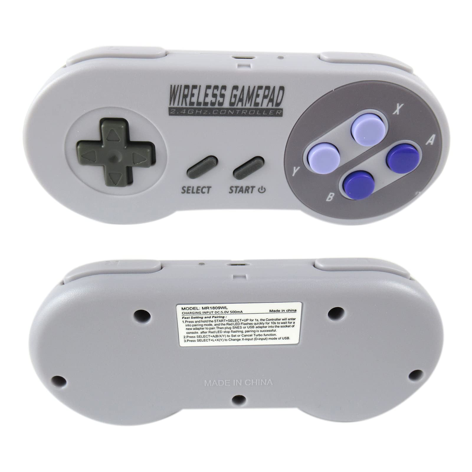 Unbrella 2.4GHz Wireless Gamepad Controller Set with USB Receiver, Compatible with Mac, Windows, Android, and SNES