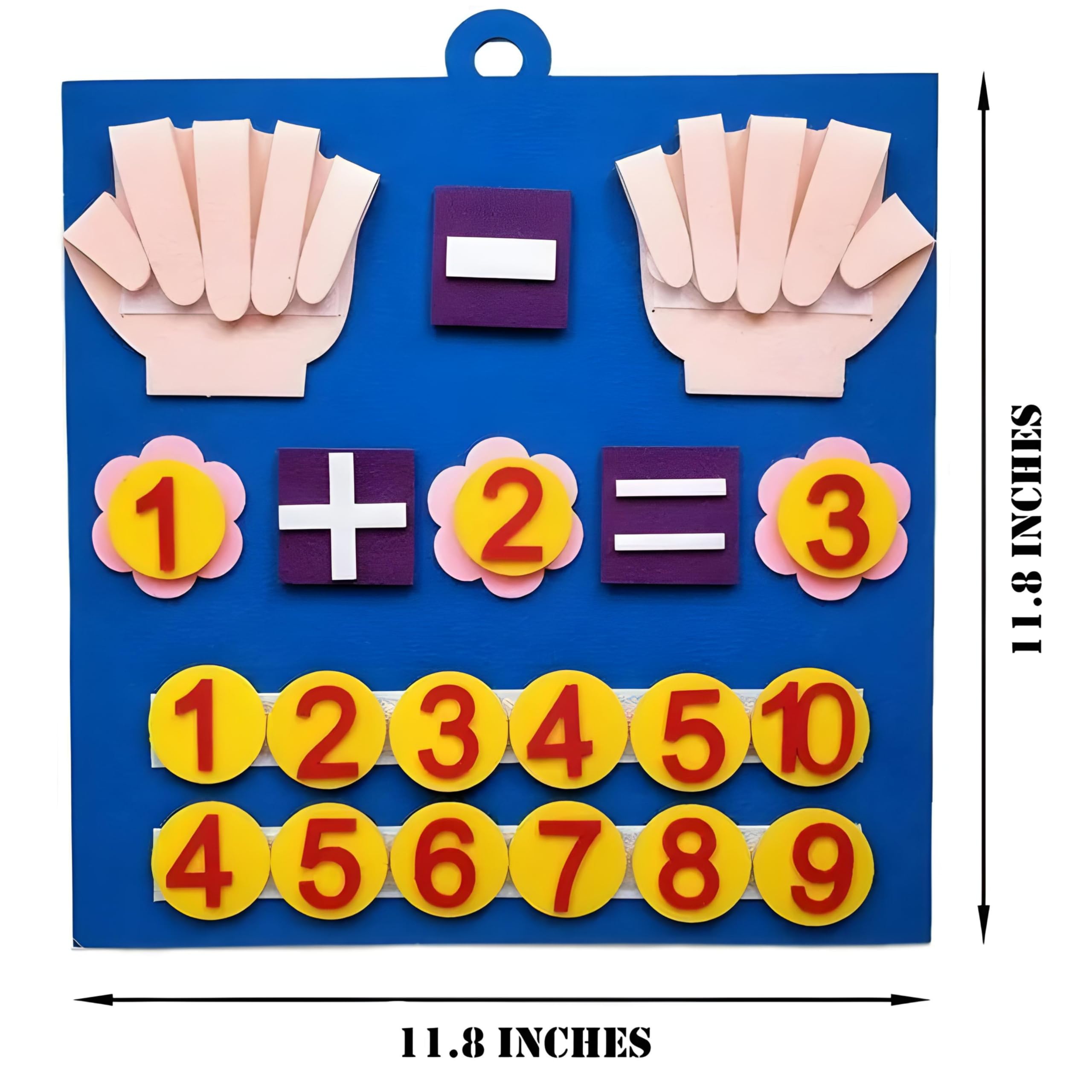 Montessori Kindergarten Math Toys Felt Finger Math Numbers w/Hanging Loop, Felt Boards for 3+, Math Games for Kindergarten, Homeschool Curriculum, Multiplication Board, Social Emotional Learning