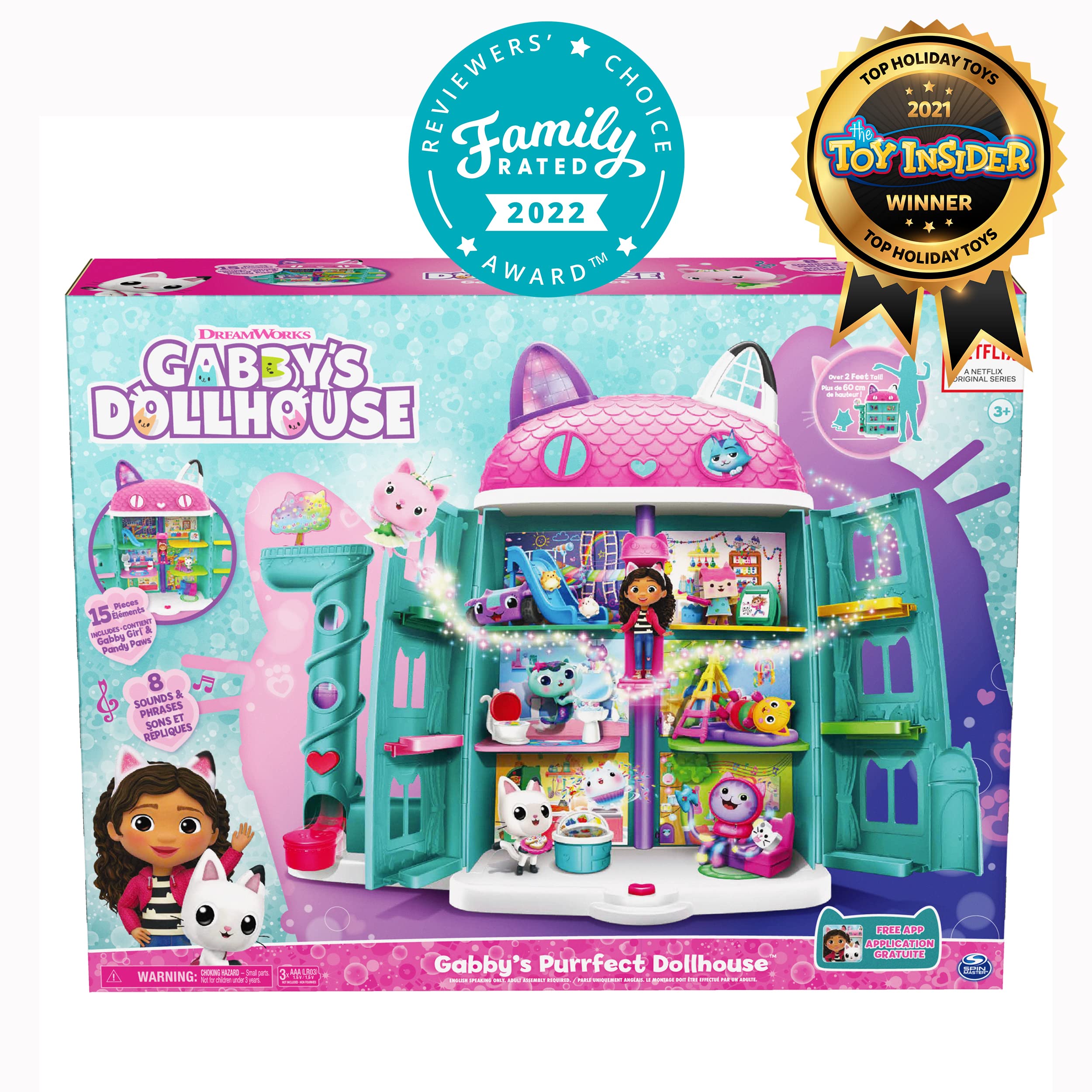 Gabby's Dollhouse Purrfect Dollhouse & Mini Toy Figure Dolls Bundle