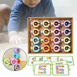 Almencla Montessori Shape Matching Game Toy, Stacking Toy for Toddlers Children Birthday Gift, Colorful