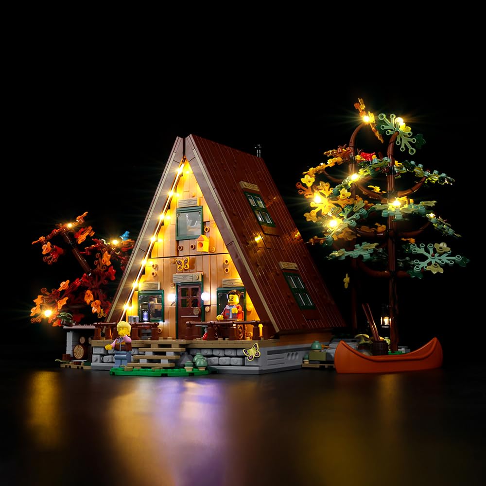 Kyglaring LED Lighting Kit (No Model) Designed for Lego A-Frame Cabin 21338 Model Building kit - without Building Set(Remote Version)