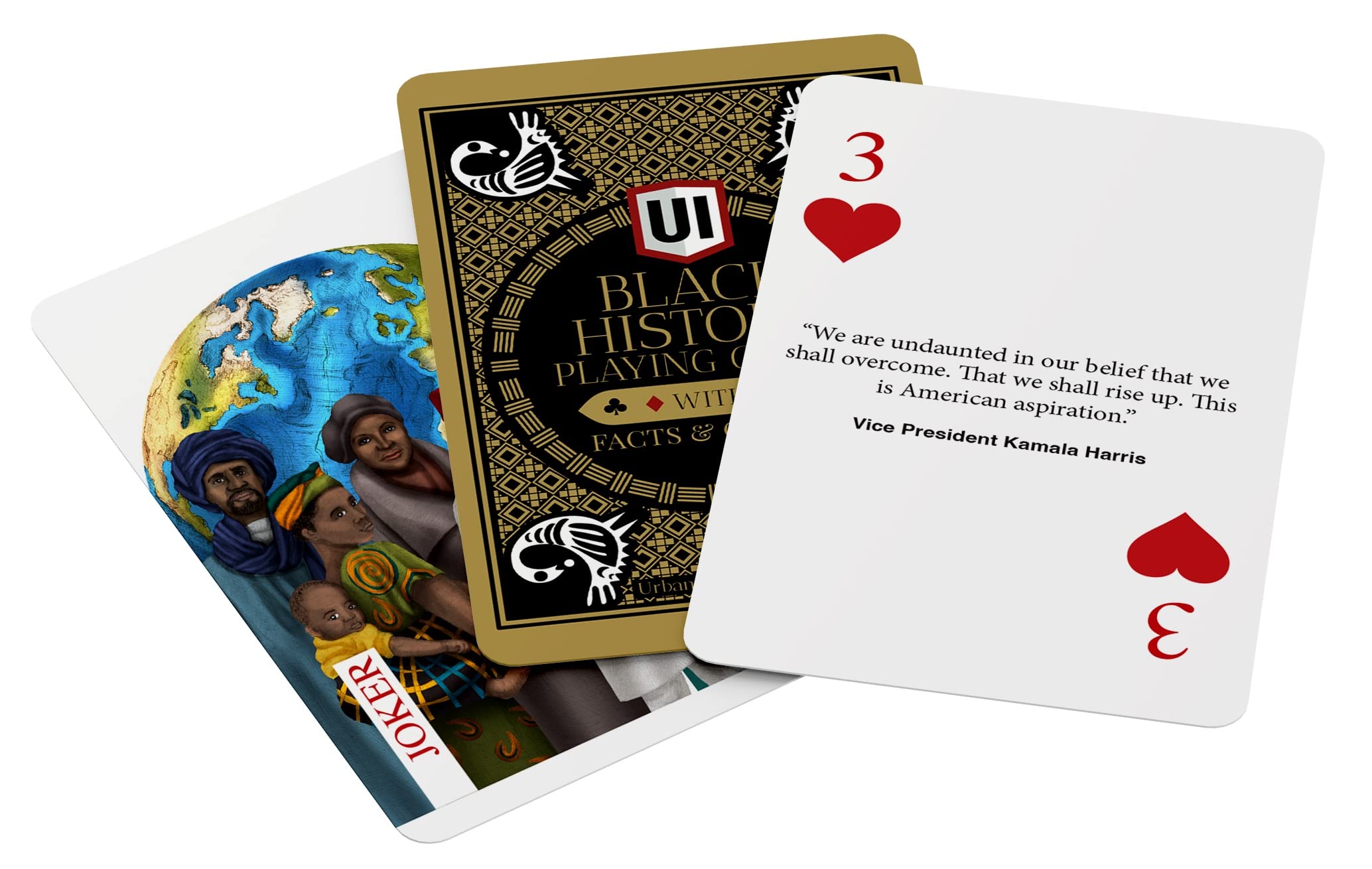 Urban Intellectuals Black History Playing Cards - African American Themed Gold Foil Cool Decks of Cards - Poker Blackjack Famous People Games Educational Quotes Fact Collectibles - Black