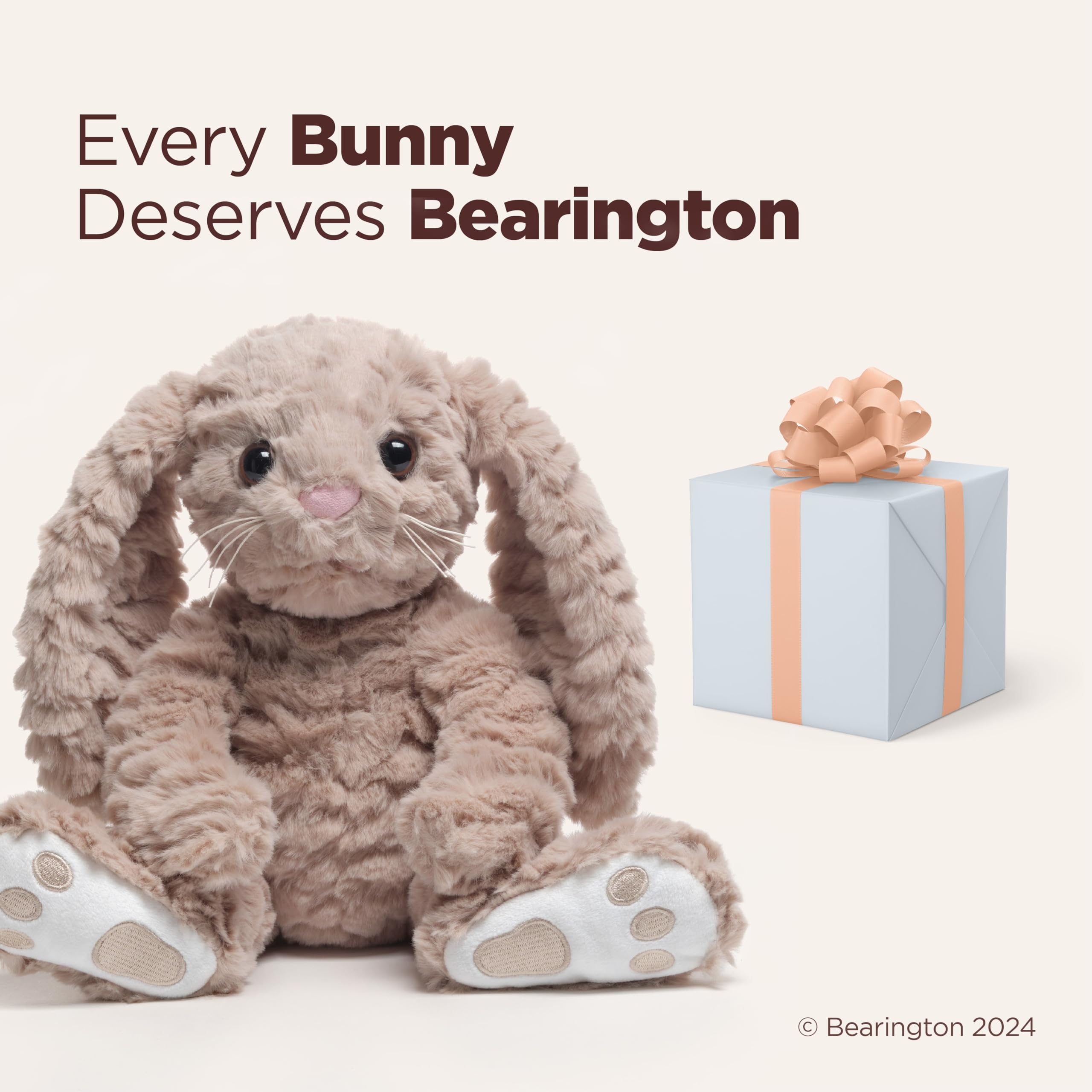 Bearington Java The Stuffed Easter Bunny, 10 Inch Stuffed Bunny Plush, Stuffed Easter Animals