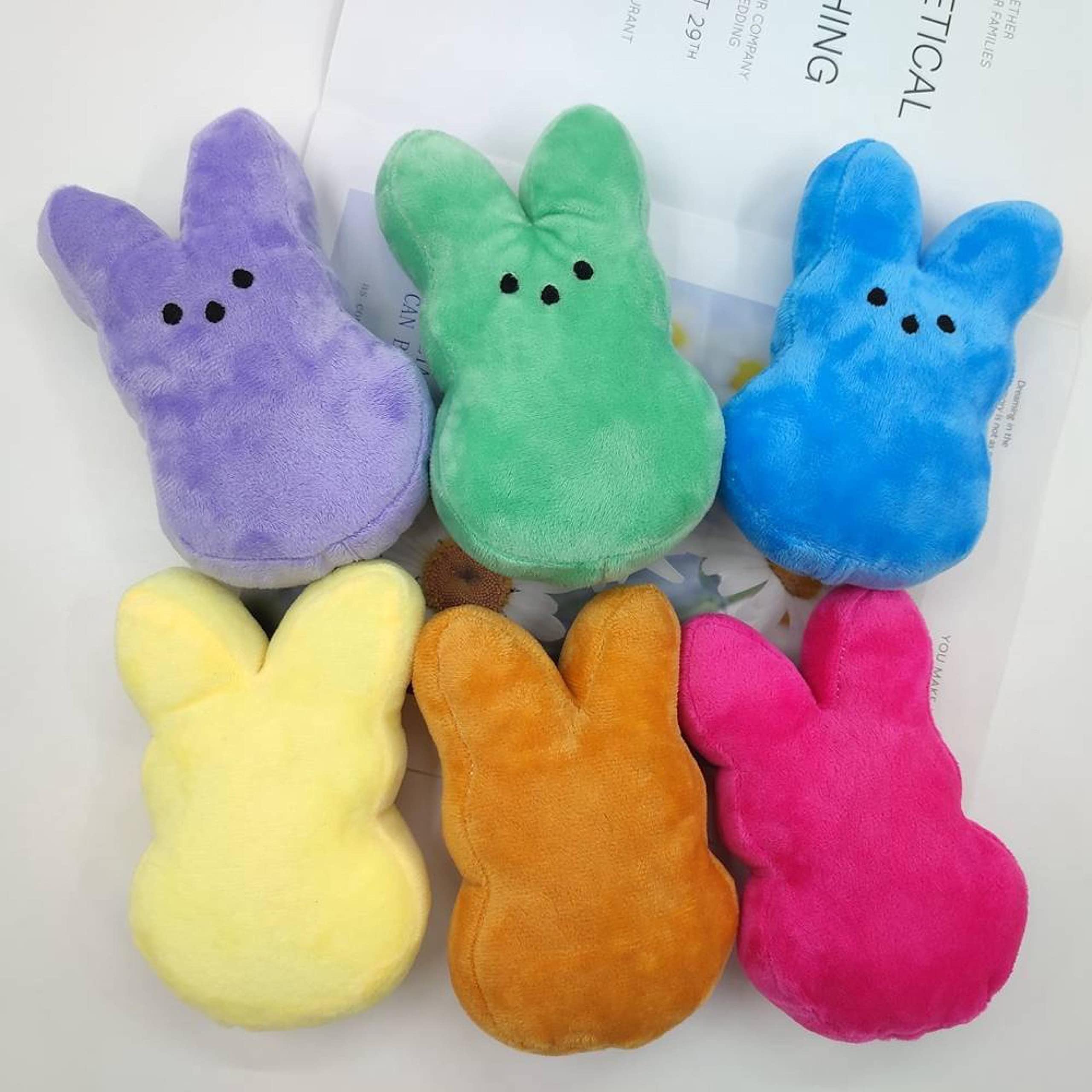 Easter Rabbit Stuffed Plush Bundle, 5.85in/15cm, Soft Plush Bunny Animal Doll, Cute Bunny Gift, Toys, Easter Decorations, 6 Color Pack