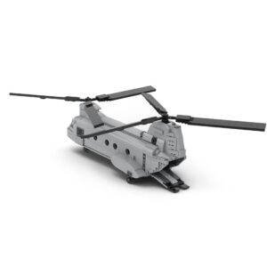 PHYNEDI Military CH-46 Transport Helicopter Bricks Model, MOC Aircraft Plane Aeroplane Small Particle Construction Collection Challenge Building Toy, MOC-25924 (1,202 Pieces)