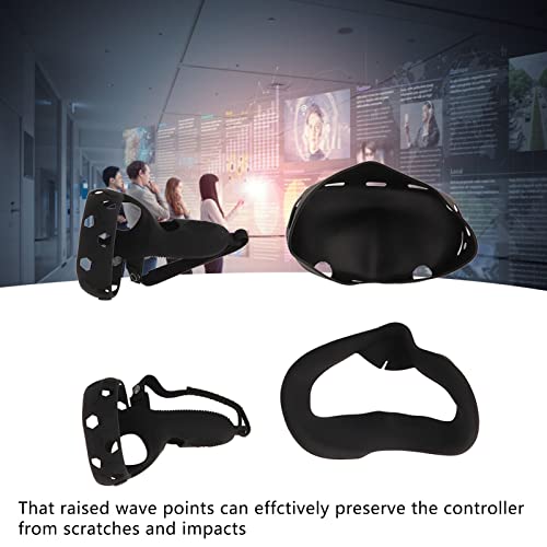 Controller Grips Cover for Oculus Quest 2, Silicone VR Shell Cover Accessories Set with Face Cover Lens Rotective Cover for Quest 2 Accessories (Black)