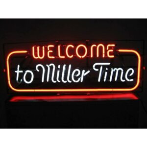 prouten 32inx24in welcome to miller time neon sign light man cave bar pub beer gift neon lamp