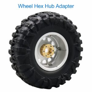 4 Pcs Brass Wheel Hex Hub Adapter RC Car Crawler Widen Adapter for 1/10 RC Crawler 1.9 2.2in VP Wheels Rims (22mm)