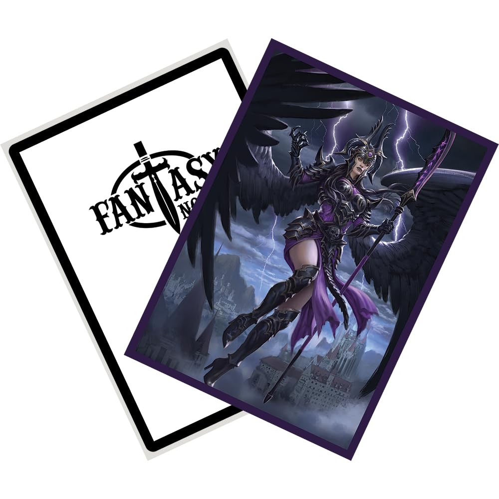 Fantasy North - Kelastria - Doombringer Angel - 100 Smooth Matte TCG Trading Card Sleeves - Fits Magic MTG Commander Pokemon and Other Card Games - Playing Card Sleeves