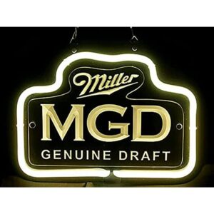 prouten 24inx20in millers mgd genuine draft neon sign light 3d carved bar pub beer handcrafted lamp