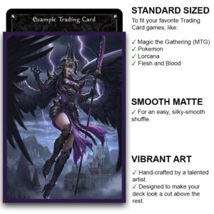 Fantasy North - Kelastria - Doombringer Angel - 100 Smooth Matte TCG Trading Card Sleeves - Fits Magic MTG Commander Pokemon and Other Card Games - Playing Card Sleeves