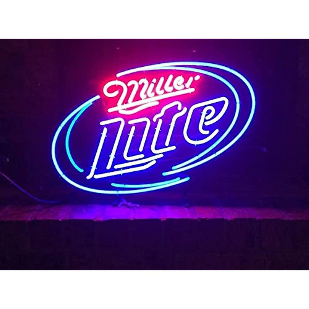 Prouten 32inx24in Millers Lite Neon Sign Light Man Cave Bar Pub Beer Handcrafted Home Wall Decor Lamp