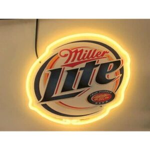 prouten 24inx20in millers lite neon sign light 3d carved bar pub beer handcrafted lamp