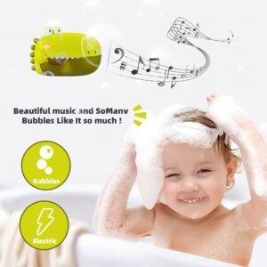 zaddgiuuy Dinosaur Bubble Machine Bath Toys,Automatic Bubble Maker for Toddlers,Blows Bubbles and Plays 12 Children’s Songs,Sing-Along Bath Bubble Machine Baby, Toddler Kids Bath Toys