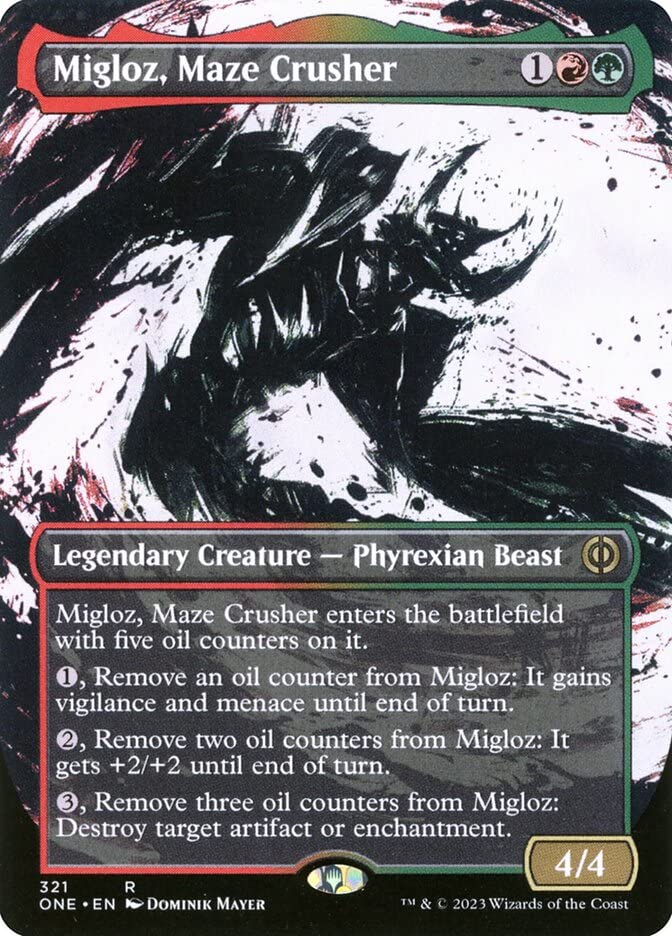 Magic: the Gathering - Migloz, Maze Crusher (321) - Borderless - Phyrexia: All Will Be One