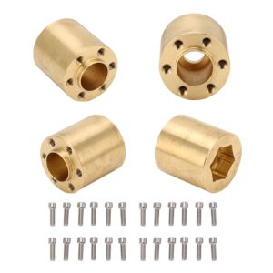 4 Pcs Brass Wheel Hex Hub Adapter RC Car Crawler Widen Adapter for 1/10 RC Crawler 1.9 2.2in VP Wheels Rims (22mm)