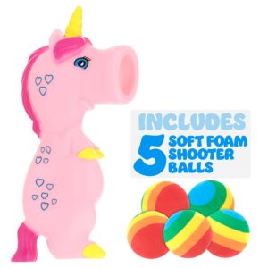 Expressions 1pc Foam Ball Popper Toy - Squeeze & Launch Unicorn Toy w/ Foam Balls Included – Animal Ball Shooting Squishy Toy, Toddler Toys