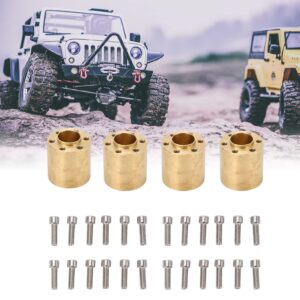 4 Pcs Brass Wheel Hex Hub Adapter RC Car Crawler Widen Adapter for 1/10 RC Crawler 1.9 2.2in VP Wheels Rims (22mm)