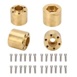 4 pcs brass wheel hex hub adapter rc car crawler widen adapter for 1/10 rc crawler 1.9 2.2in vp wheels rims (22mm)