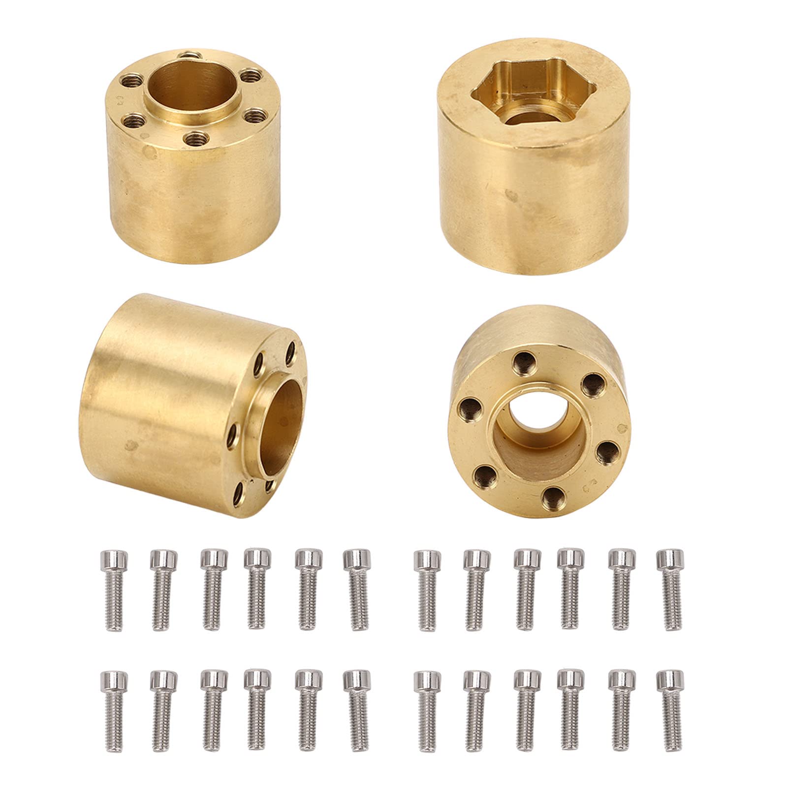 4 Pcs Brass Wheel Hex Hub Adapter RC Car Crawler Widen Adapter for 1/10 RC Crawler 1.9 2.2in VP Wheels Rims (22mm)