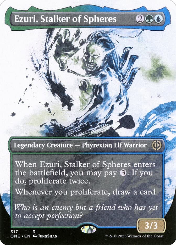 Magic: the Gathering - Ezuri, Stalker of Spheres (317) - Borderless - Phyrexia: All Will Be One