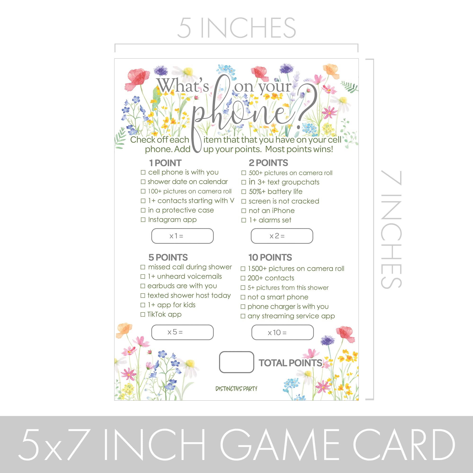 Little Wildflower Girl Baby Shower Party Games - What's On Your Phone and Word Scramble (2 Game Bundle) - 20 Dual Sided Cards - Baby in Bloom Party Supplies