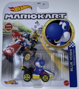 hot wheels - mario kart - blue yoshi - standard kart - mint/nrmint ships bubble wrapped in a box