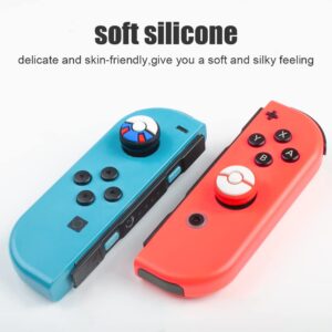 Silicone Joycon Thumb Grip Caps, Joystick Cover Compatible with Nintendo Switch/OLED/Switch Lite, Soft Silicone Joystick Grips Button Covers for Joycon Controller,4pcs (Blue+White+Purple+Gray)