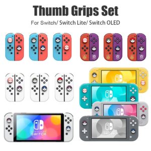 Silicone Joycon Thumb Grip Caps, Joystick Cover Compatible with Nintendo Switch/OLED/Switch Lite, Soft Silicone Joystick Grips Button Covers for Joycon Controller,4pcs (Blue+White+Purple+Gray)