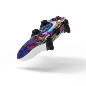 PlayVital 2 Set Skin Decals Sticker for ps5 Edge Wireless Controller, Custom Vinyl Decal Skins Wrap Cover for ps5 Edge Controller - Psychedelic Leaf