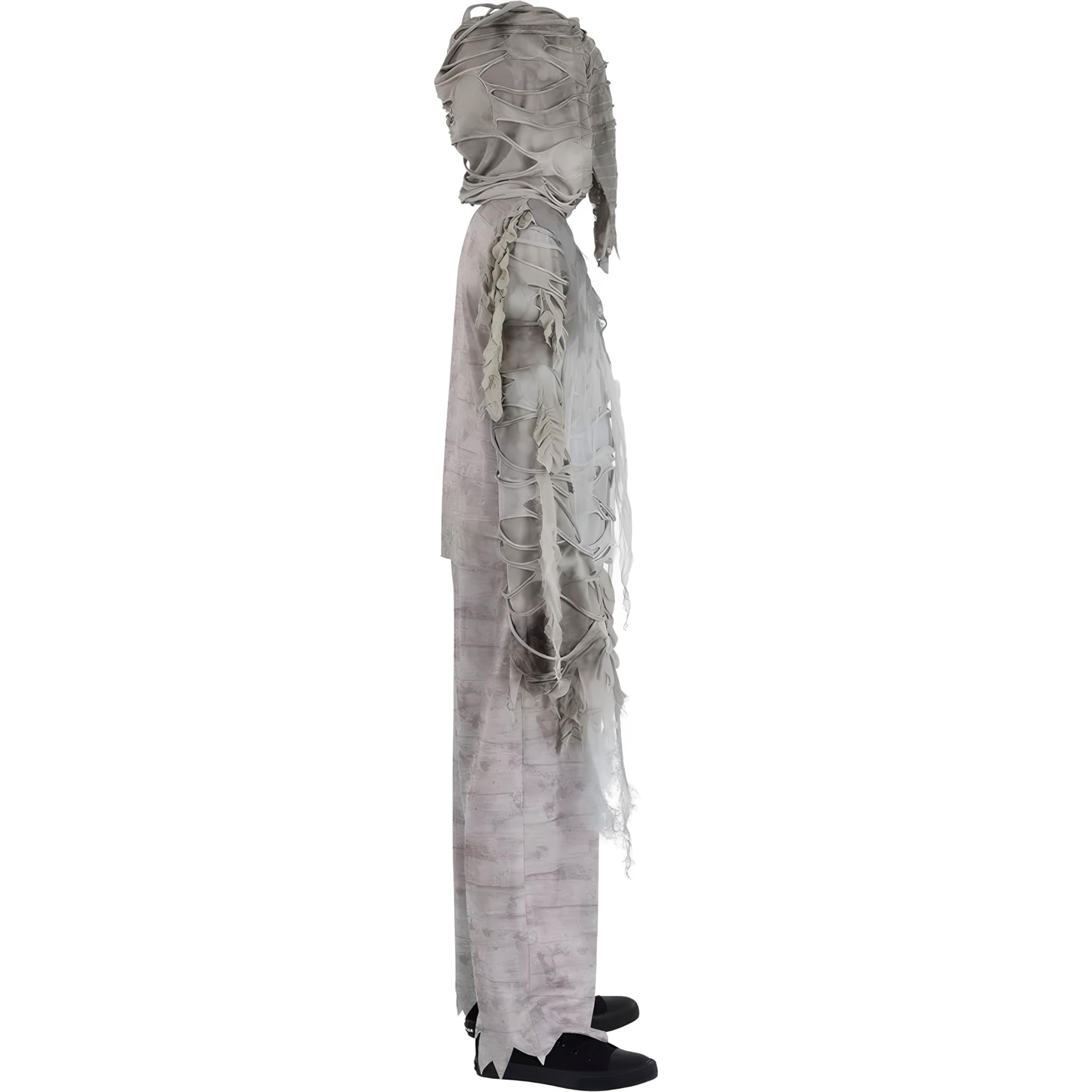 Mummified Costume With Attached Hood - Standard Size - Dirty White Cheesecloth, Perfect for Halloween & Themed Parties - 1 Set