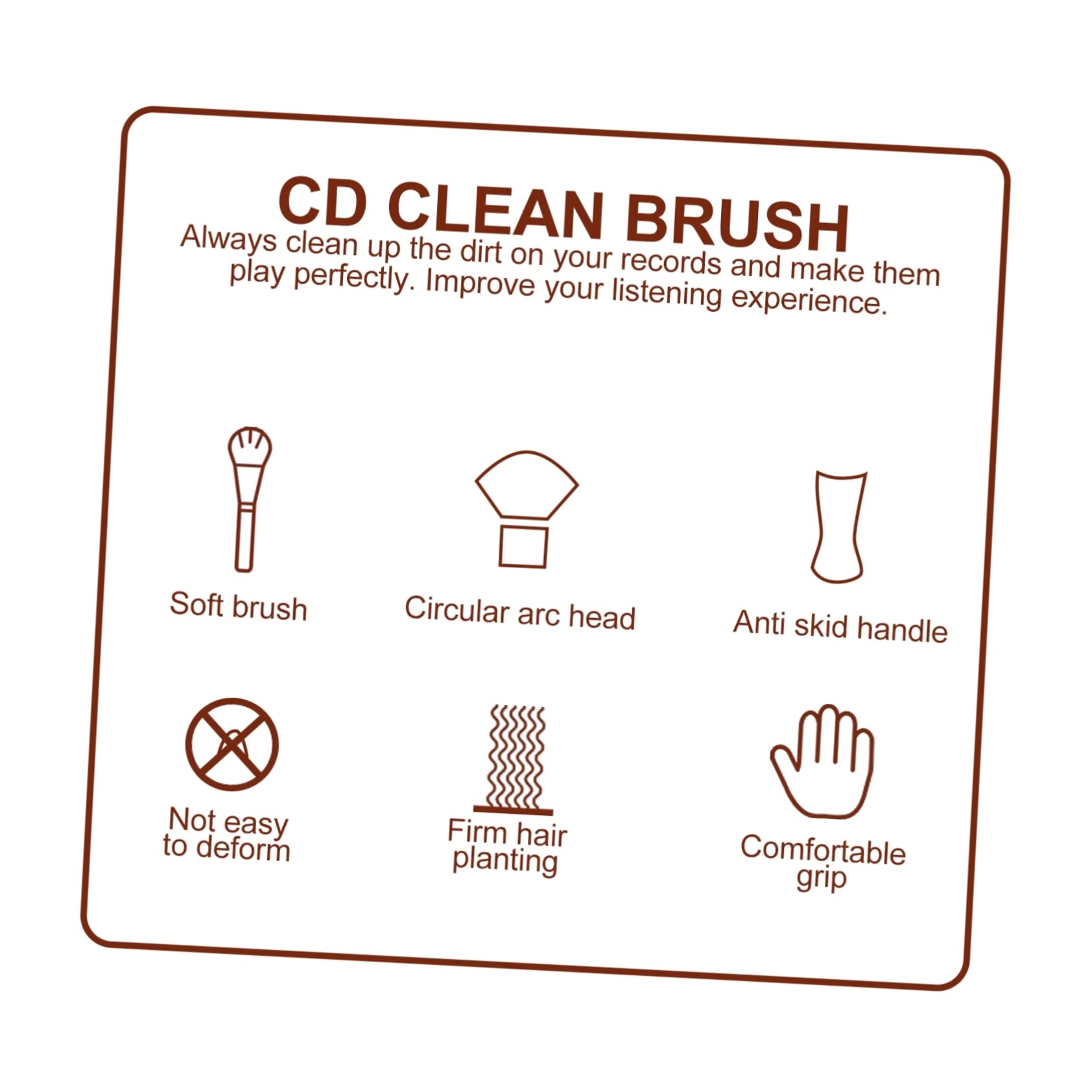 Parliky Cleaning Brush Vinyl Record Turntable Record Vinyl Dust Brush Record Dust Remover Haircut Brush Nail Commode Pan Soft Bristle Cleaning Cd Beech Soft Fur