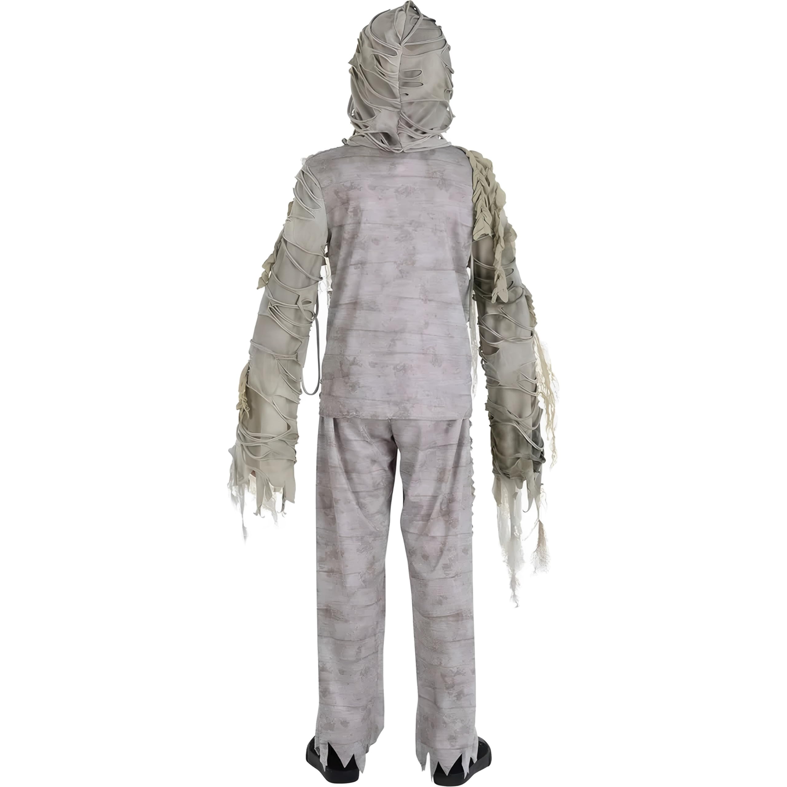 Mummified Costume With Attached Hood - Standard Size - Dirty White Cheesecloth, Perfect for Halloween & Themed Parties - 1 Set