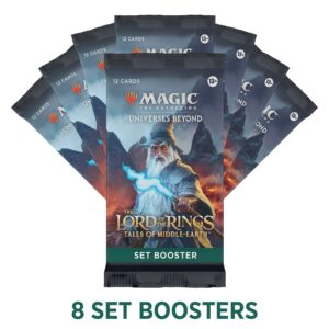 Magic: The Gathering The Lord of The Rings: Tales of Middle-Earth Bundle - 8 Set Boosters + Accessories