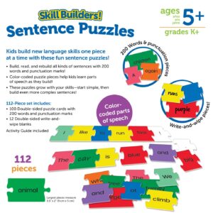 Learning Resources Skill Builders! Sentence Puzzles - Educational Puzzles for Kids, Kindergartner Learning Games, Reading Games for Kids,112 Pieces, 5+ Ages