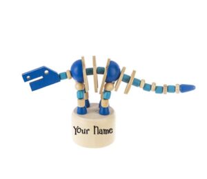 personalized gifts dinosaur wooden push puppet finger toys (blue dino)