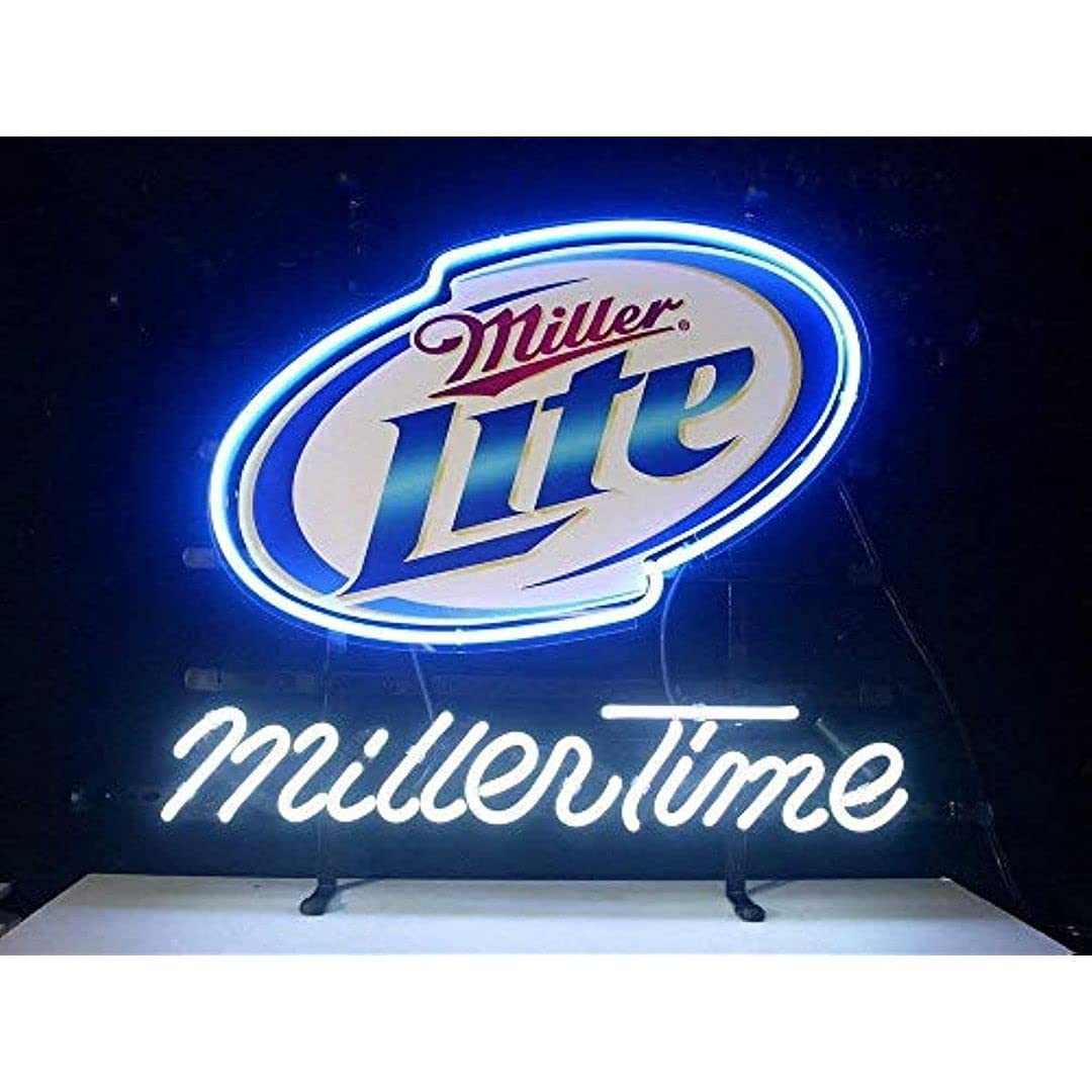 Prouten® New 20inx16in Millers Lite Miller Time Neon Sign (Multiple Sizes) Man Cave Bar Pub Beer Handmade Neon Light