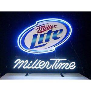 prouten new 24inx20in millers lite miller time neon sign (multiple sizes) man cave bar pub beer handmade neon light