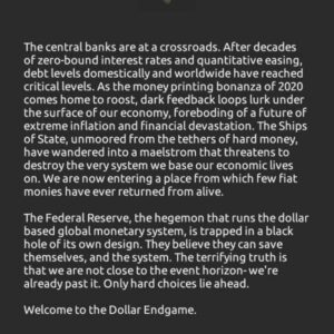 The Dollar Endgame: Hyperinflation Is Coming