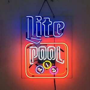 prouten 20in millers lite pool billiards neon sign acrylic beer pub bar handmade wall decor neon light