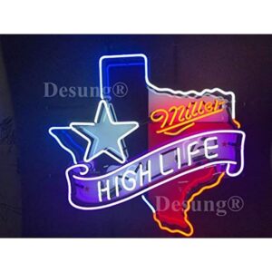 prouten 24inx20in texas millers high life neon sign light hd vivid printing tech handmade man cave beer bar pub lamp