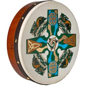 fair trade traditional 12'' irish celtic bodhran with beater & dvd - handcrafted in ireland